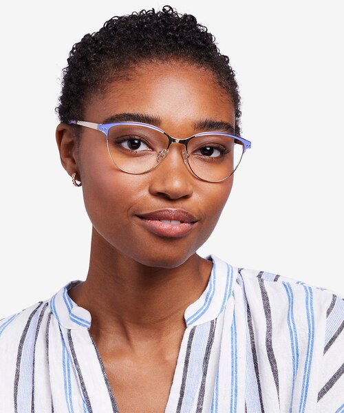 Rosa Purple & Gold MetalEyeglass Frames for Women from EyeBuyDirect