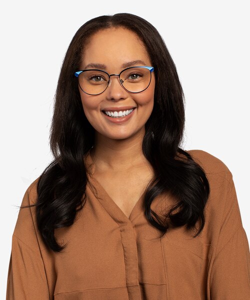 Niki Blue MetalEyeglass Frames for Women from EyeBuyDirect