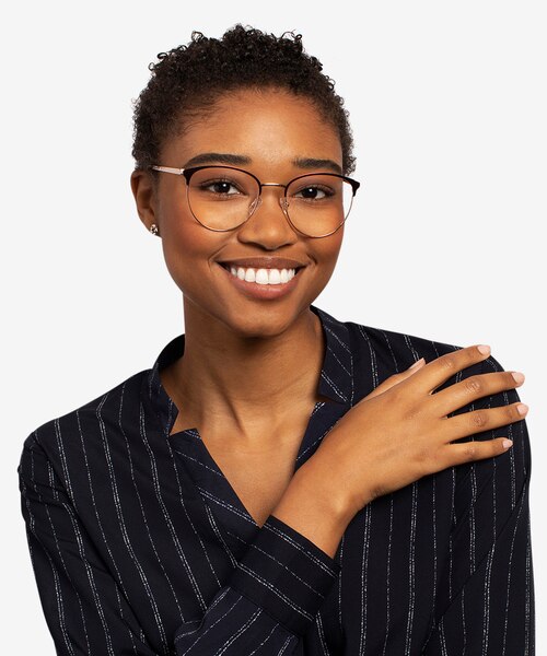Tracie Burgundy  Rose Gold MetalEyeglass Frames for Women from EyeBuyDirect