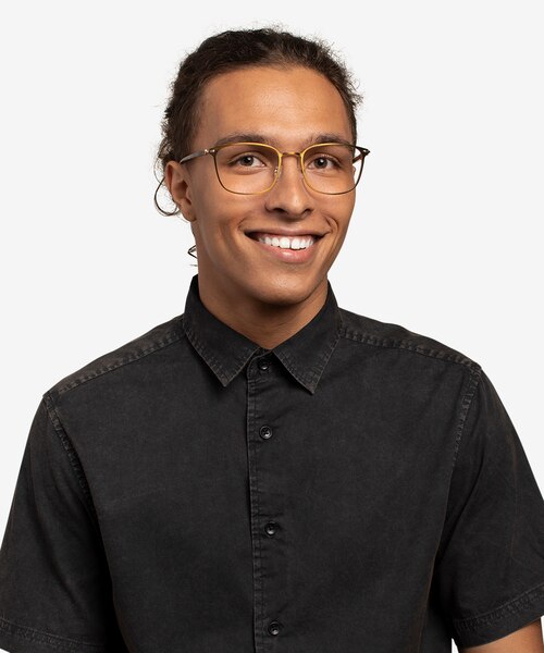 River Bronze & Gold Acetate-metalMontures de lunettes de vue pour Hommes d'EyeBuyDirect