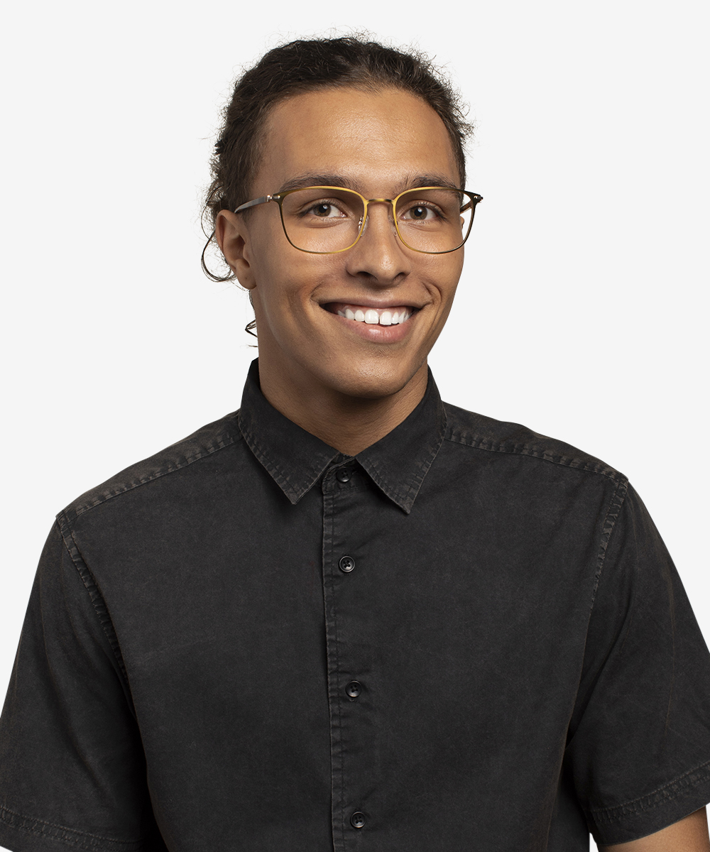 River Rectangle Bronze & Gold Full Rim Eyeglasses Eyebuydirect