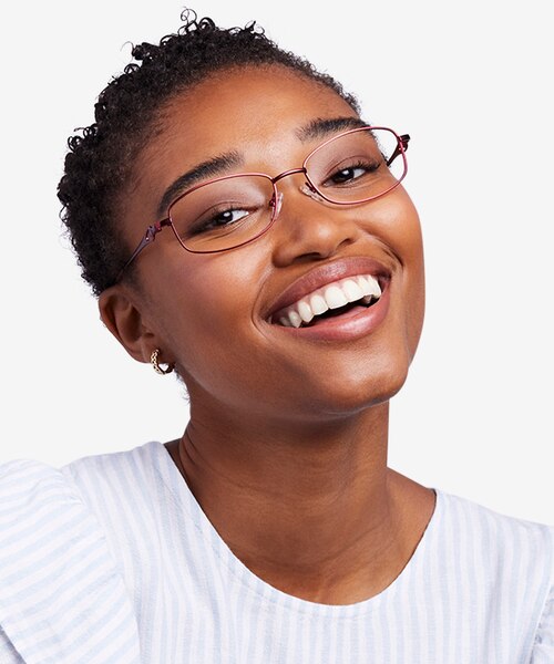 Maggie Burgundy MetalEyeglass Frames for Women from EyeBuyDirect