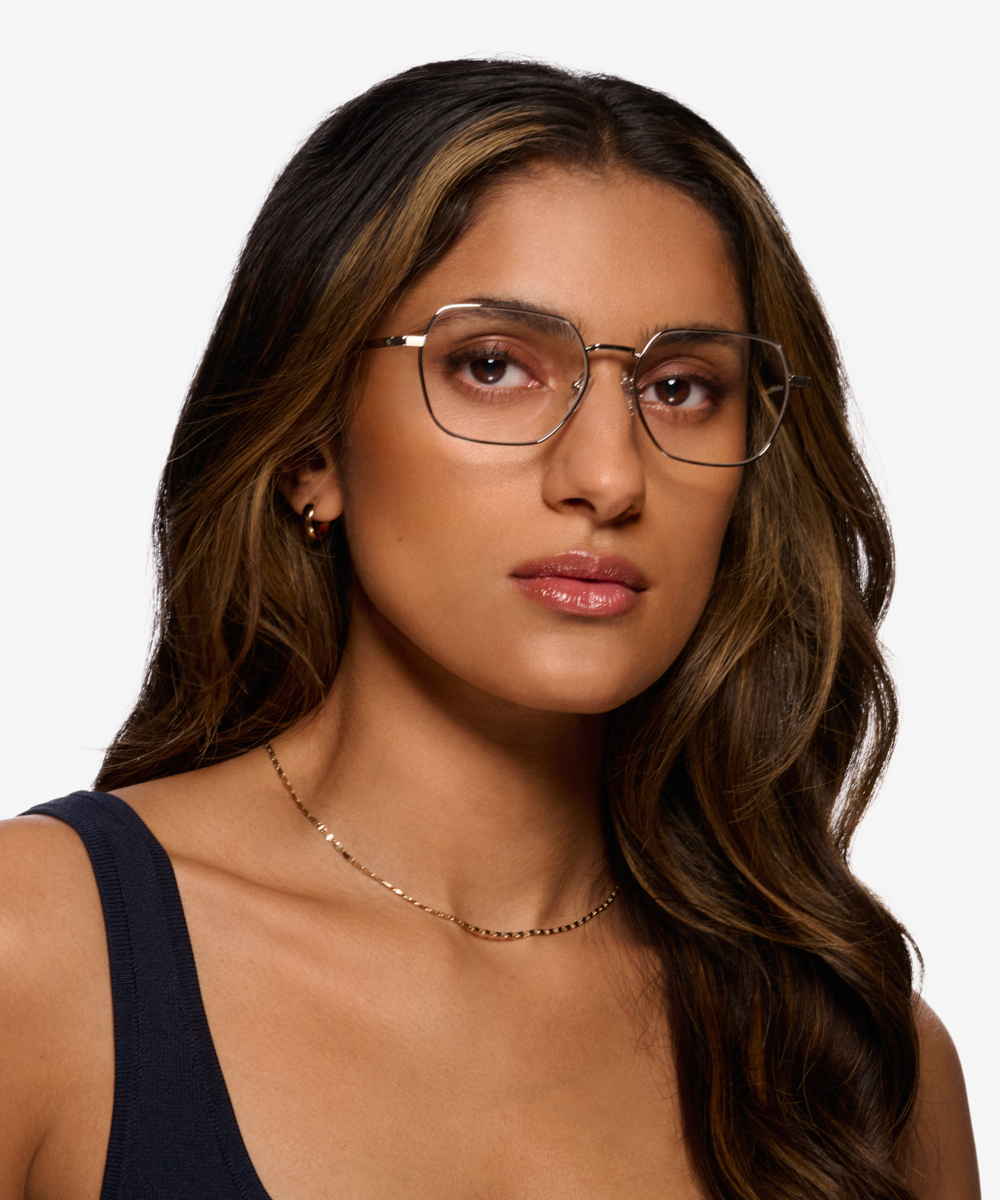 Marlow Geometric Silver Full Rim Eyeglasses Eyebuydirect
