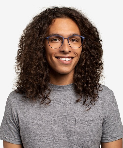Karter Navy MetalEyeglass Frames for Men from EyeBuyDirect