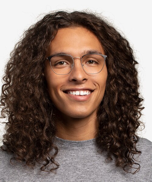 Codex Black Silver MetalEyeglass Frames for Men from EyeBuyDirect