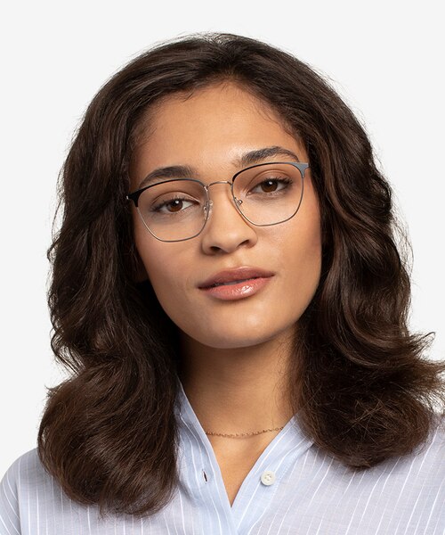 Codex Black Silver MetalEyeglass Frames for Women from EyeBuyDirect