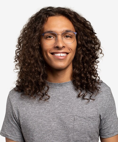 Codex Blue Silver MetalEyeglass Frames for Men from EyeBuyDirect