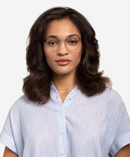 Codex Blue Silver MetalEyeglass Frames for Women from EyeBuyDirect