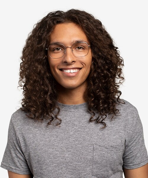 Index Silver Black MetalEyeglass Frames for Men from EyeBuyDirect