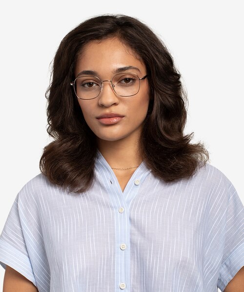 Index Silver Black MetalEyeglass Frames for Women from EyeBuyDirect