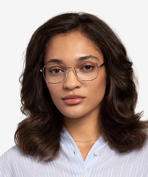 Index Silver Black MetalEyeglass Frames for Women from EyeBuyDirect
