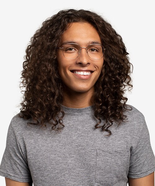 Index Gold Tortoise MetalEyeglass Frames for Men from EyeBuyDirect