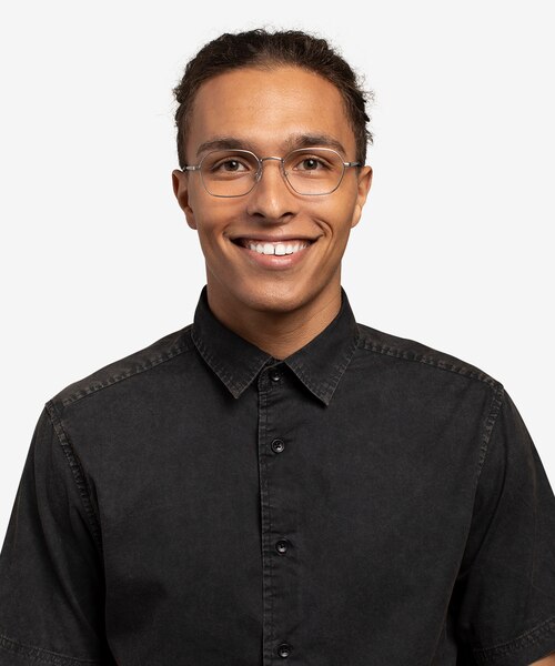 Space Matte Gunmetal MetalEyeglass Frames for Men from EyeBuyDirect