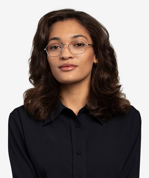 Space Matte Gunmetal MetalEyeglass Frames for Women from EyeBuyDirect