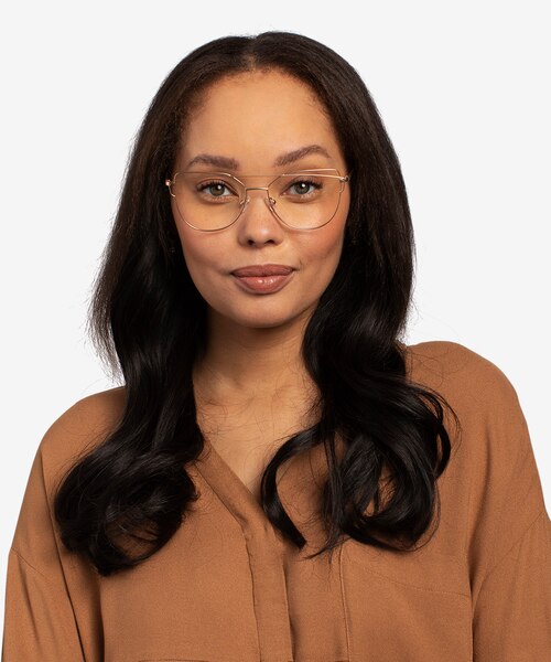 Surprise Matte Gold MétalMontures de lunettes de vue pour Femmes d'EyeBuyDirect