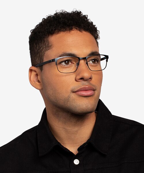 Clint Petrol Blue MetalEyeglass Frames for Men from EyeBuyDirect