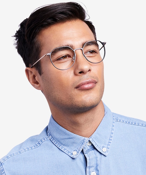 Alum Black & Gold Aluminium AlloyEyeglass Frames for Men from EyeBuyDirect