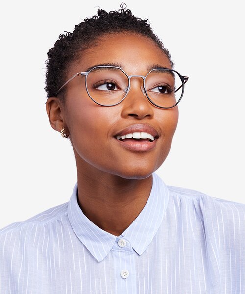Alum Black & Gold Aluminium-alloyMontures de lunettes de vue pour Femmes d'EyeBuyDirect