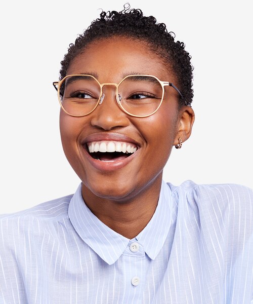 Alum Gold & Black Aluminium-alloyEyeglass Frames for Women from EyeBuyDirect