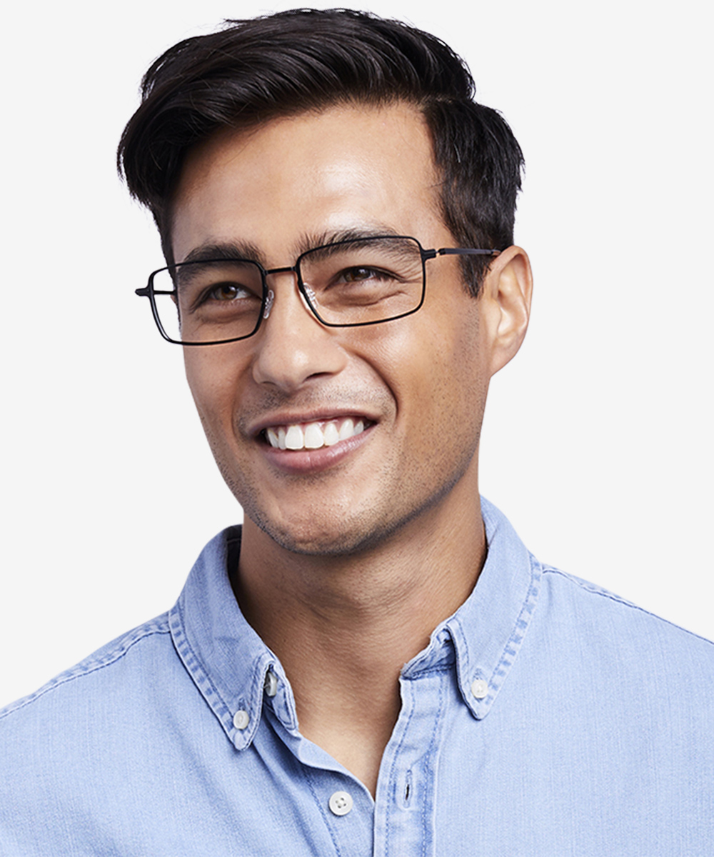 Celsius Rectangle Black Glasses for Men | Eyebuydirect Canada