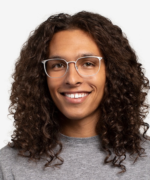 Density Light Silver & Gunmetal Aluminium AlloyEyeglass Frames for Men from EyeBuyDirect