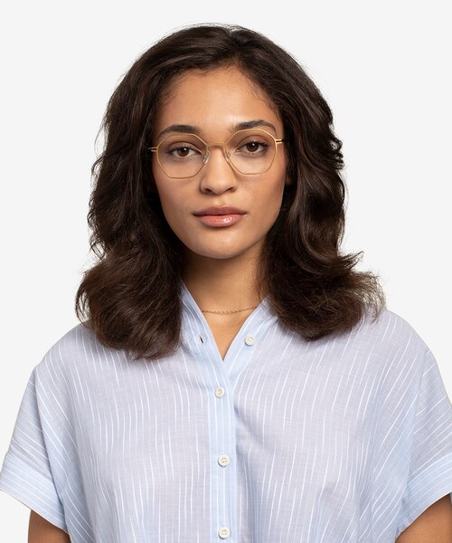Alloy Gold & Black Aluminium-alloyMontures de lunettes de vue pour Femmes d'EyeBuyDirect