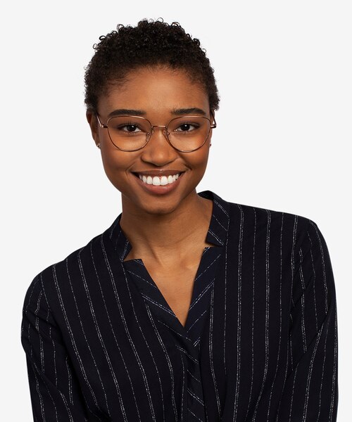 Clotilde Shiny Rose Gold MetalEyeglass Frames for Women from EyeBuyDirect