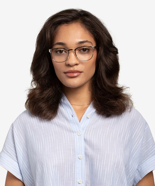 Bellamy Light Gold MetalEyeglass Frames for Women from EyeBuyDirect
