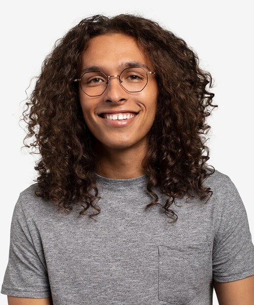 Music Brown Gold MetalEyeglass Frames for Men from EyeBuyDirect