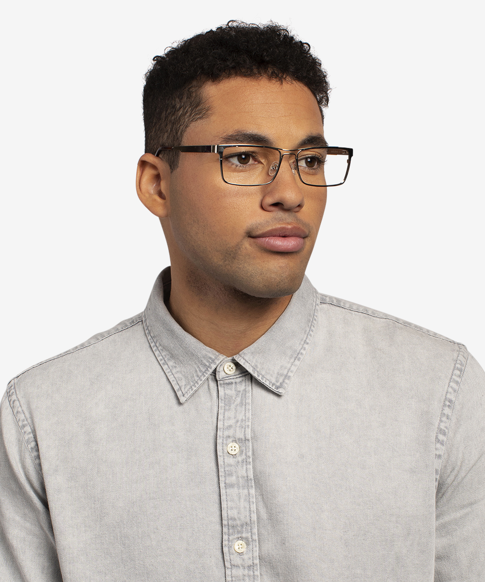 Biloxi Rectangle Silver Glasses for Men | Eyebuydirect