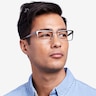 Biloxi Dark Gunmetal MetalEyeglass Frames for Men from EyeBuyDirect