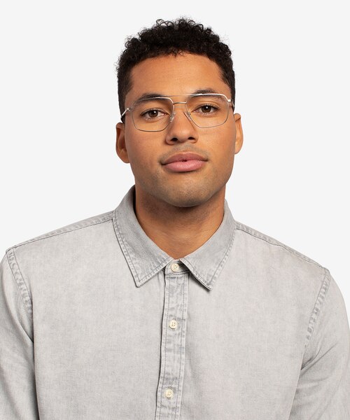 Focal Silver MetalEyeglass Frames for Men from EyeBuyDirect