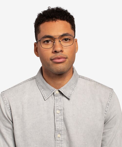 Focal Gunmetal MetalEyeglass Frames for Men from EyeBuyDirect