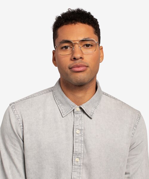 Aerial Light Gold MetalEyeglass Frames for Men from EyeBuyDirect