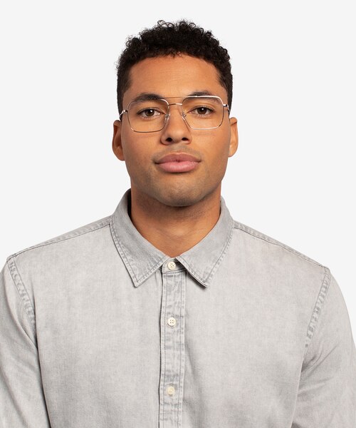 Aerial Argenté MétalMontures de lunettes de vue pour Hommes d'EyeBuyDirect