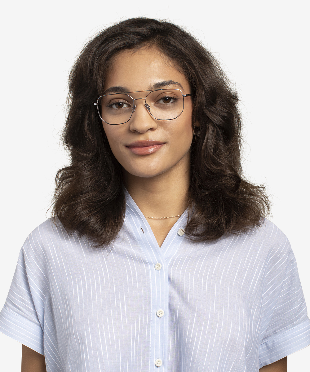 Morrison Aviator Silver Full Rim Eyeglasses Eyebuydirect