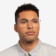 Carlo Brushed Silver MetalEyeglass Frames for Men from EyeBuyDirect