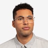 Carlo Brushed Silver MetalEyeglass Frames for Men from EyeBuyDirect