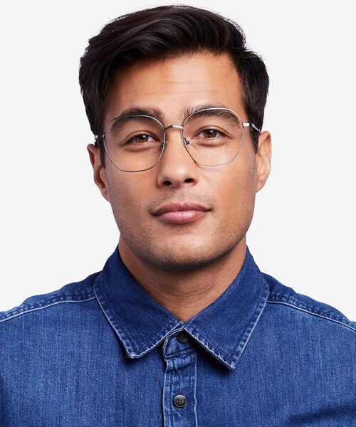 Etymology Light Gold MetalEyeglass Frames for Men from EyeBuyDirect