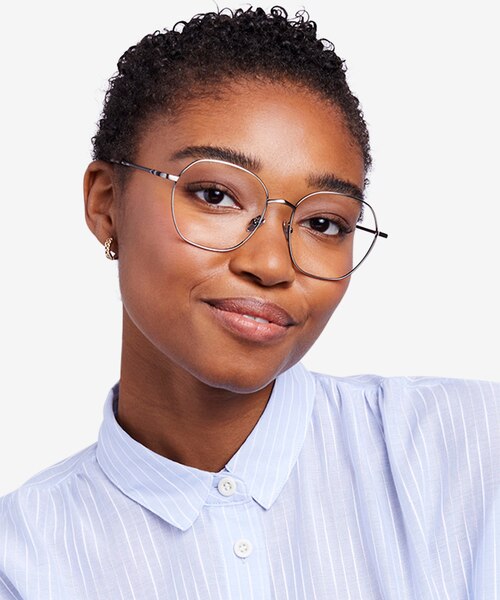 Etymology Light Gold MetalEyeglass Frames for Women from EyeBuyDirect