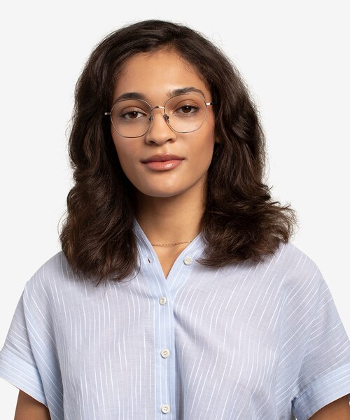 Etymology Brushed Gunmetal MetalEyeglass Frames for Women from EyeBuyDirect