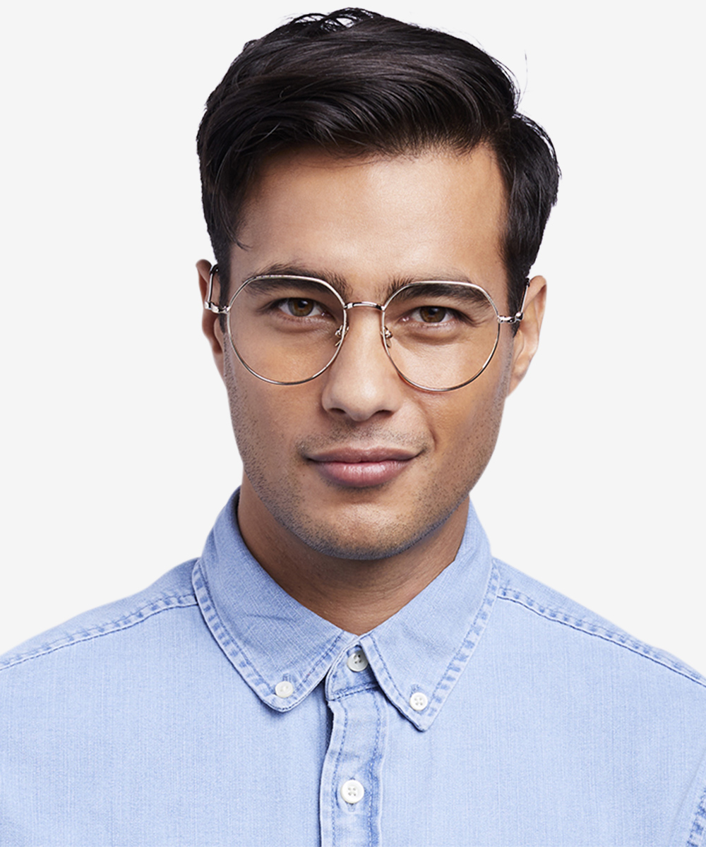 Emotion Geometric Light Gold Full Rim Eyeglasses | Eyebuydirect