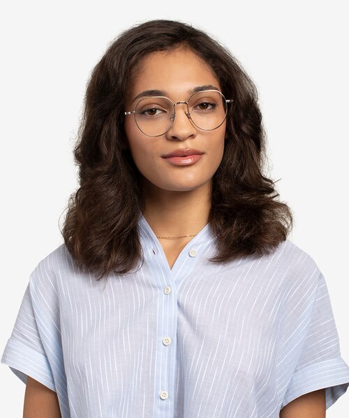 Emotion Silver MetalEyeglass Frames for Women from EyeBuyDirect