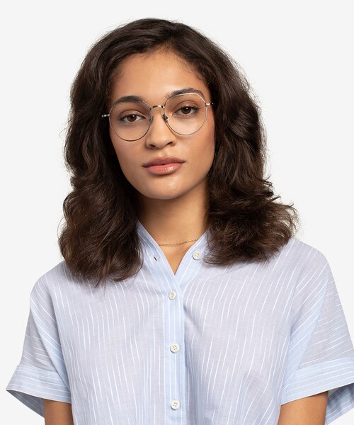 Emotion Brushed Gunmetal MetalEyeglass Frames for Women from EyeBuyDirect