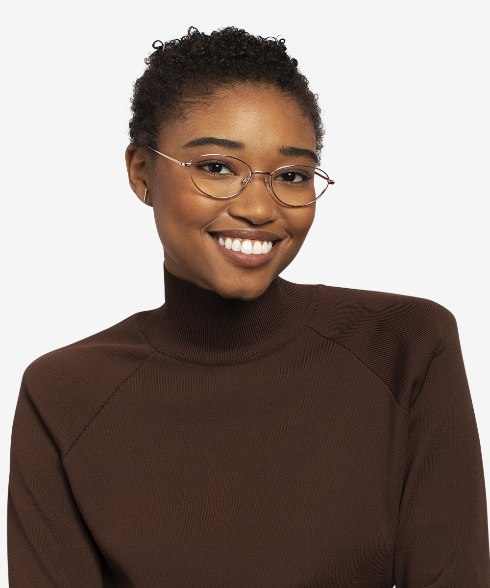 Feather Oval Rose Gold Glasses For Women Eyebuydirect Canada 8747