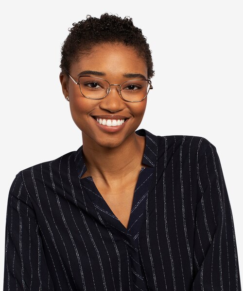 Exquisite Light Gold Burgundy MetalEyeglass Frames for Women from EyeBuyDirect