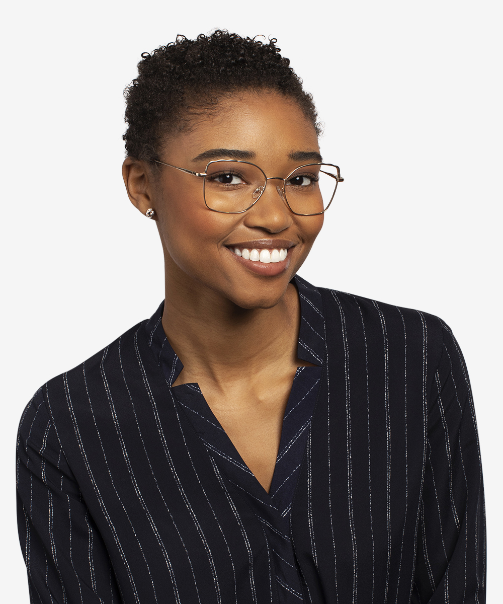 Rapture Rectangle Gold Glasses for Women Eyebuydirect