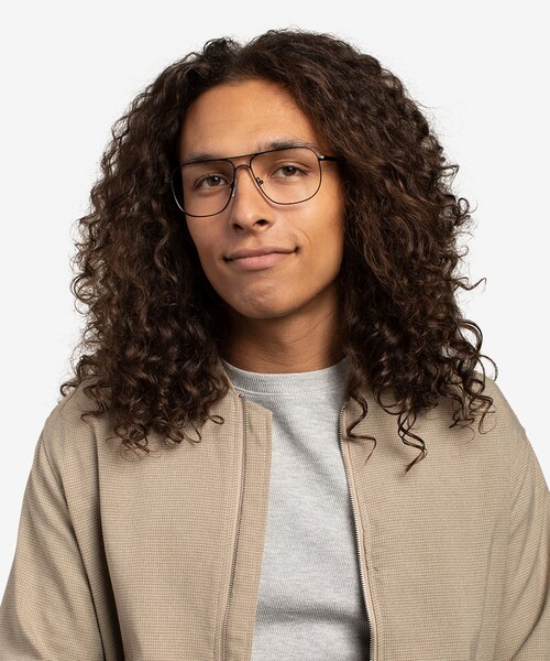 Dynamic Matte Black MetalEyeglass Frames for Men from EyeBuyDirect