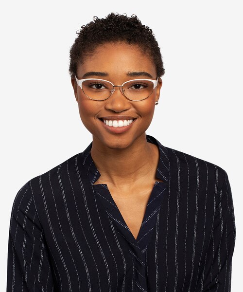 Experience White Gold MetalEyeglass Frames for Women from EyeBuyDirect