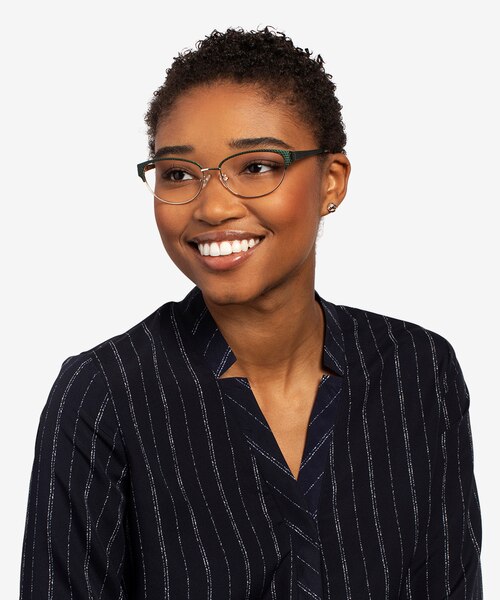 Experience Green Gold MetalEyeglass Frames for Women from EyeBuyDirect